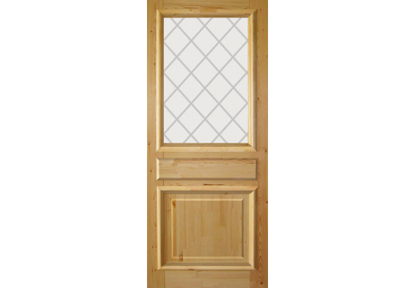 Дверь деревянная межкомнатная из массива сосны, Венеция, со стеклом
